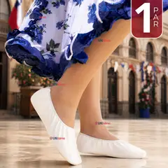 UTILISIMO - 1 Par Zapatillas Chicle Blancas Juvenil Bailes Danza Fiestas Patrias Tallas 37