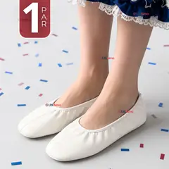 UTILISIMO - 1 Par Zapatillas Chicle Blancas Juvenil Bailes Danza Fiestas Patrias Tallas 37