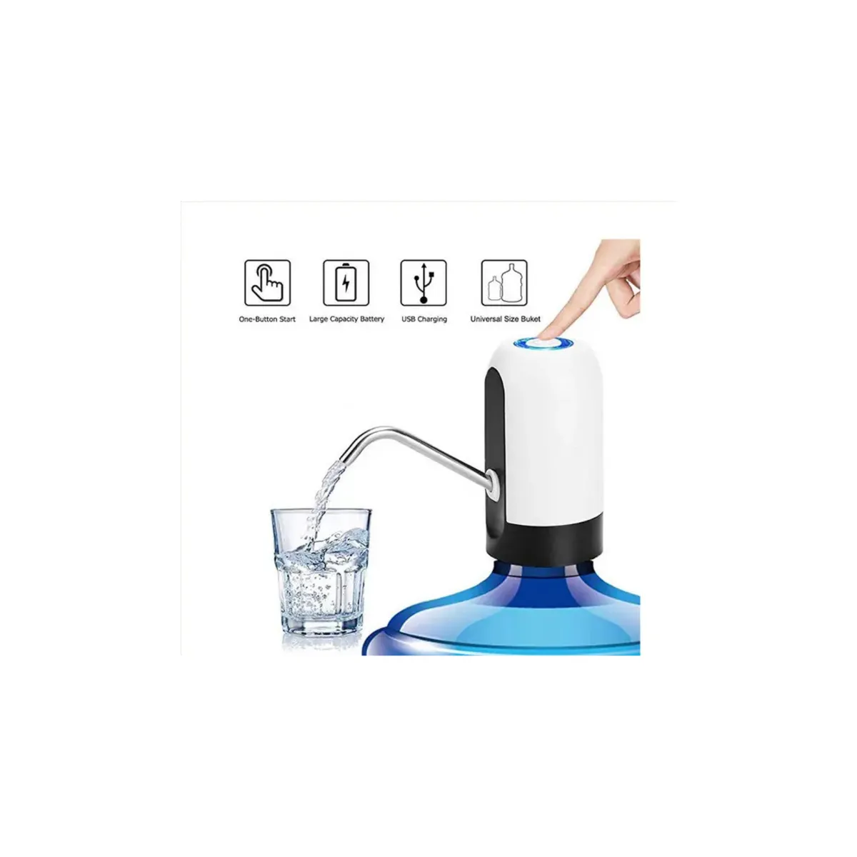 GENERICO - Dispensador De Agua Eléctrico Automático Recargable Por USB