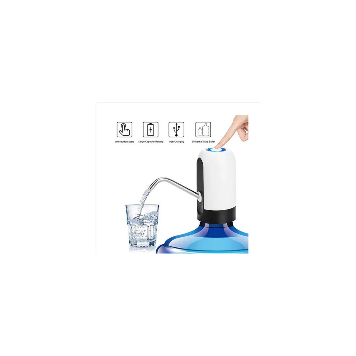 GENERICO - Dispensador De Agua Eléctrico Automático Recargable Por USB