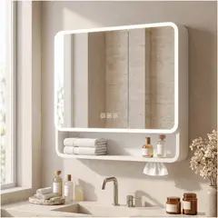 HOMER DESIGN - Botiquin Baño Inteligente Con Espejo Luz Antiempañamiento E Blanco