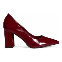 CARBIN - Zapatos De Tacón Mujer Charol Punta Fina Taco Ancho Elegantes