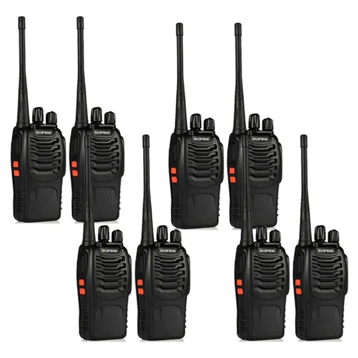BAOFENG - Set 8 Radios Walkie Talkie Bf-888s Recargables Usb Linterna Led Radio Comunicacion Inalambrica