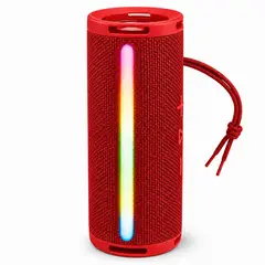 AUDIO PRO - Parlante Portátil Bluetooth TWS Iluminación RGB 10W Rojo 12Hrs