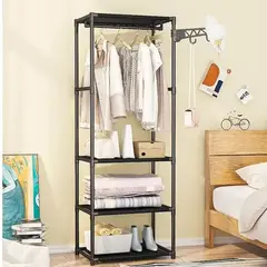 GENERICO - CLOSET ORGANIZADOR CON ESTANTES PERCHERO METALICO
