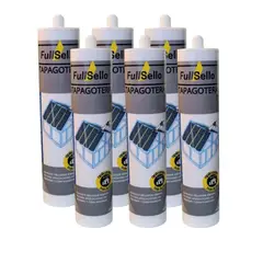 FULLSELLO - Pack x6 Silicona Tapagoteras NEGRO Aplicacion Bajo Lluvia