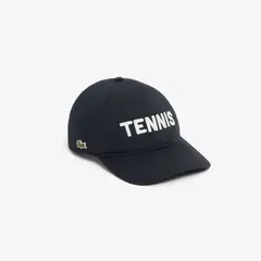 LACOSTE - Gorra Unisex De Sarga De Algodón Bordada Negro