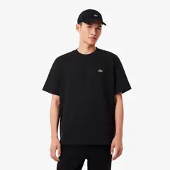 LACOSTE - Polera Hombre Jersey De Algodón Grueso Negro