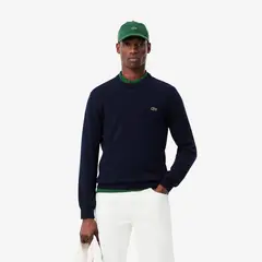 LACOSTE - Jersey Hombre De Cuello Redondo Monocolor Azul