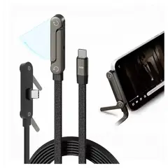 BELKRA - Cable Carga Rapida Tipo C Soporte Plegable 360 240w 1.5 Mt