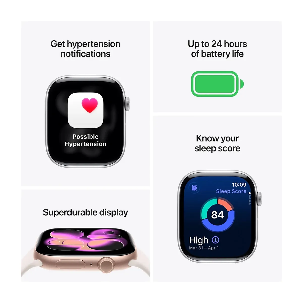 APPLE - SMARTWATCH APPLE WATCH SERIE 11 (GPS) 42MM CASE SILVER SPORT BAND PURPLE