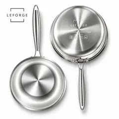 LEFORGE - Sartén Acero Inoxidable 304 Premium 24cm Fondo Triple Capa