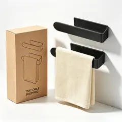 TSKY CHILE SHOPPING - Toallero De Barra Autoadhesivo Acero Inoxidable 21cm Baño Cocina Sin Taladro Porta Toallas 1ud