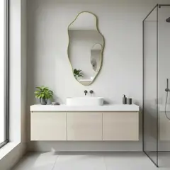 GENERICO - Espejo De Pared Irregular Con Marco Dorado Moderno