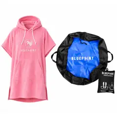 BLUEPOINT - Set de Bolsa Cambiador Impermeable + Poncho Toalla Rosado para Surf, Kitesurf y Windsurf