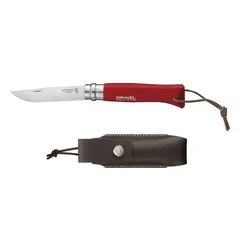 OPINEL - Cuchillo N°8 Trekking rojo con funda