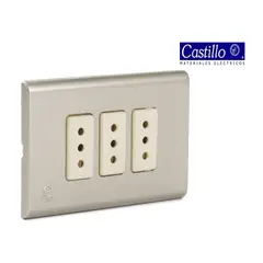INDUSTRIA CASTILLO LTDA - Toma Corriente Triple 10A-250V Embutida, Color Champagne - Industria Castillo