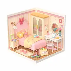 ROLIFE - Kit Para Armar Dormitorio Rosa Lovely Pink En Miniatura