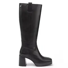 GACEL - Bota de cuero mujer negro Briona
