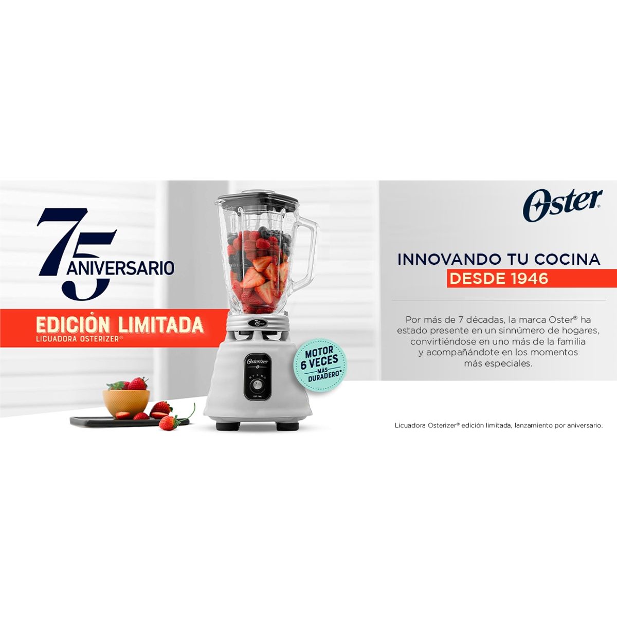 OSTER - Licuadora Oster Clasica Edicion Limit Blstse75-052