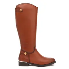 GACEL - Bota de cuero mujer tostado Hortencia