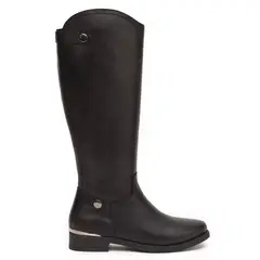 GACEL - Bota de cuero mujer negro Hortencia