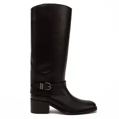 GACEL - Bota de cuero mujer negro Carola