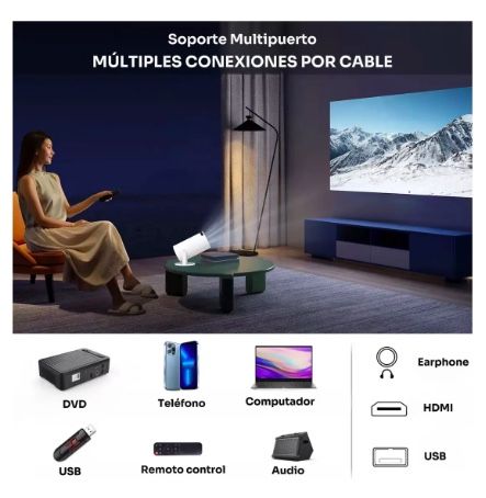 GENERICO Proyector Portátil Led 4k Hd