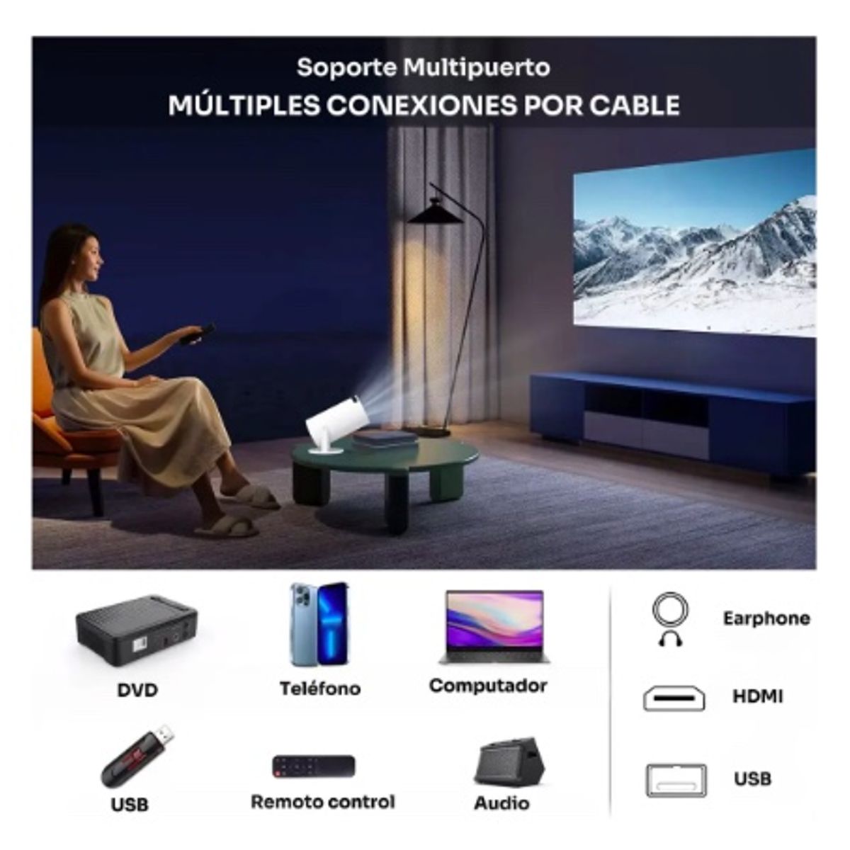 GENERICO - Proyector Portátil Led 4k Hd