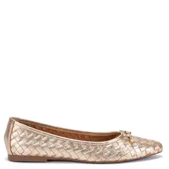 GACEL - Ballerina de cuero mujer Dorado Kim
