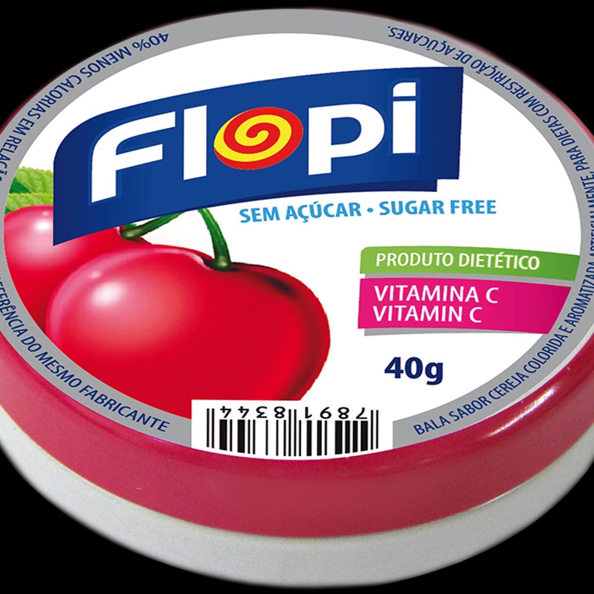 FLOPI - Caramelo sin Azúcar Cereza Flopi 40 g