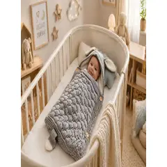 MYLHOGAR - Saco De Dormir Para Bebé Con Capucha Tejido Y Forro Cálido