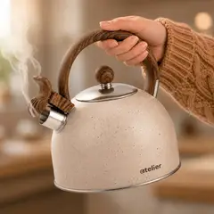 HOMELY - Tetera Acero Inoxidable 2.5 Litros Para Te Infusiones Atelier Color Granito