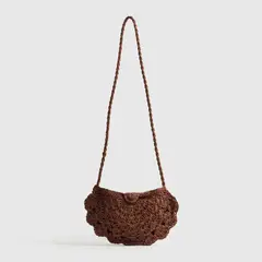 LOUNGE - Cartera Bandolera Mujer Medialuna Tejida