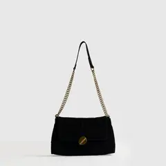LOUNGE - Cartera De Hombro Mujer Fake Suede Costuras