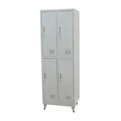 GENERICO - Locker Industrial Blanco 2 Cuerpos 4 Casilleros