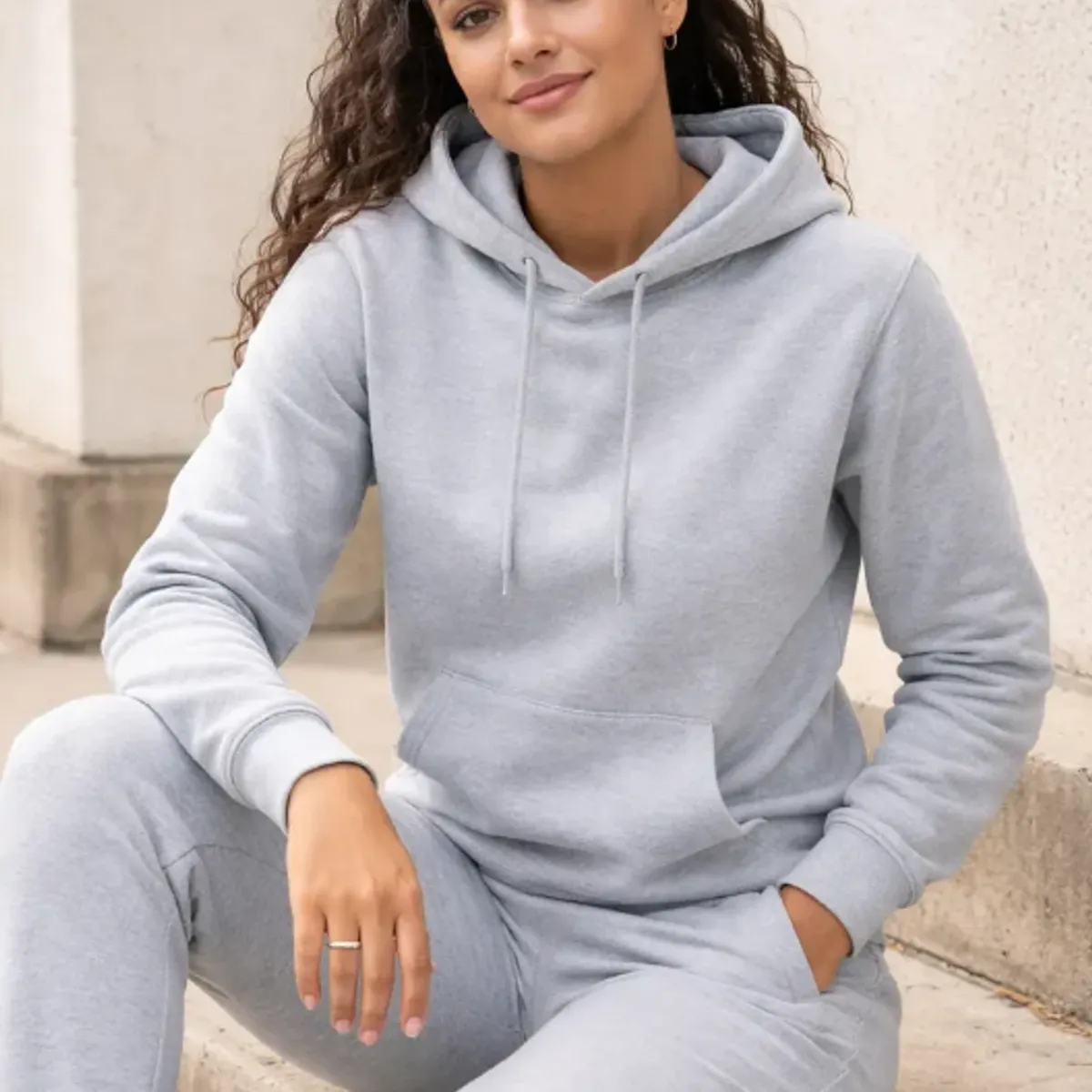 AGW - Conjunto Buzo Poleron Canguro Y Pantalon Puño Algodon