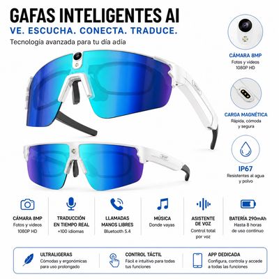 Startechoffice Gafas Inteligentes Ia Cámara 8Mp Full Hd