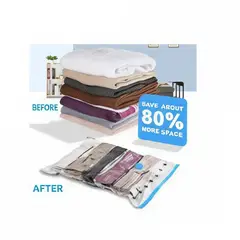 MOVI - Pack 6 Bolsas Para Guardar Ropa Al Vacio 60x80 Cm Organizador