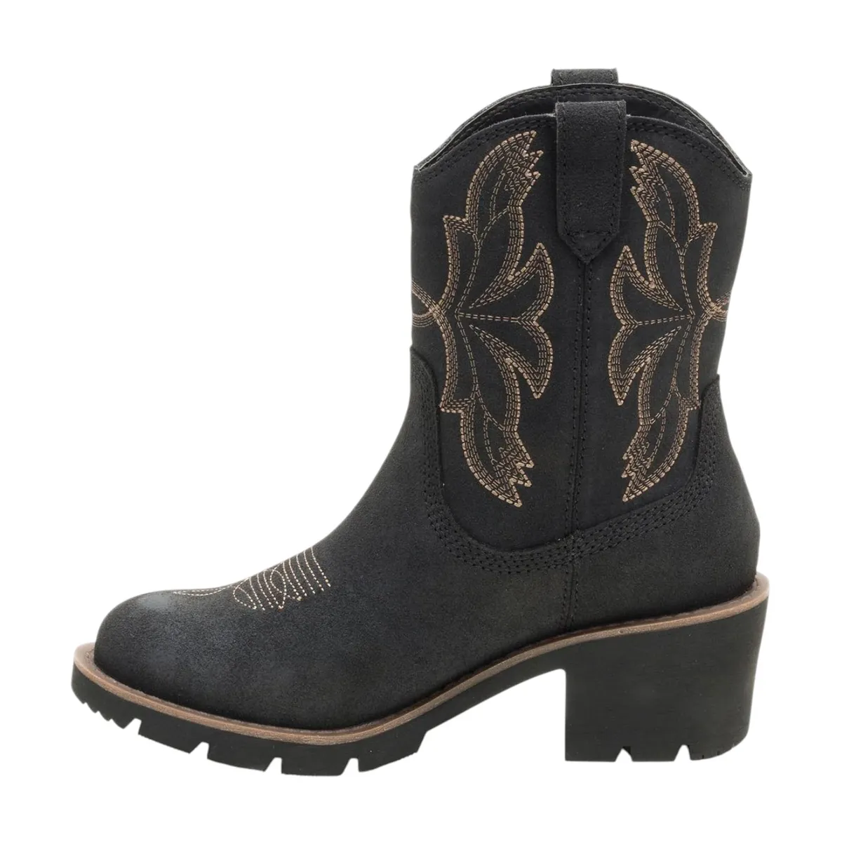 CAT - Bota Casual Texana Mujer Rewrite Frontier Negra Cat