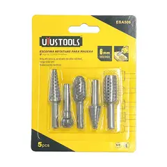 UYUSTOOL - ESCOFINA ROTATIVAS 5 PIEZAS PARA MADERA 6MM UYU