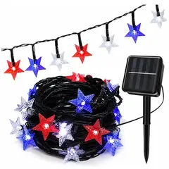 GENER - Fiestas Patrias Guirnalda Solar 10m Estrellas Navidad Fiestas Patrias