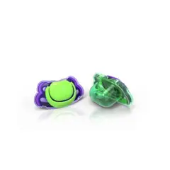 BEBEK - Pack de 2 Chupetes - Forma Ortodontica - Verde/Morado