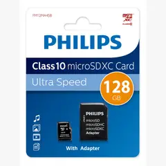 PHILIPS - Tarjeta De Memoria Micro Sdxc 128 Gb Clase 10 Con Adaptador Ultra Speed