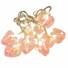 DEWINNER - Pack 4 Guirnalda Luces Led Decorativas con Corazones Rosas y Pinzas para colgar fotos.