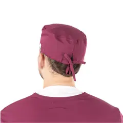 PAOLA TALA - Gorro Clínico Burdeo Área Médica Unisex con Amarras - Cofias