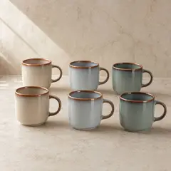 DECO EXPRESS - Set 6 Tazas Mug Cerámica Chiloé 380 ml - Surtido 3 modelos