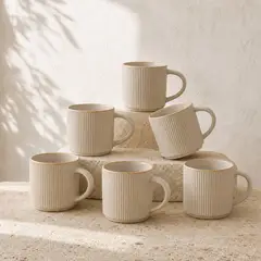 DECO EXPRESS - Set De 6 Mug Éfeso Cerámica 410 ml