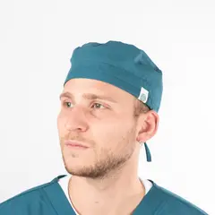 PAOLA TALA - Gorro Clínico Verde Petróleo Área Médica Unisex con Amarras - Cofias