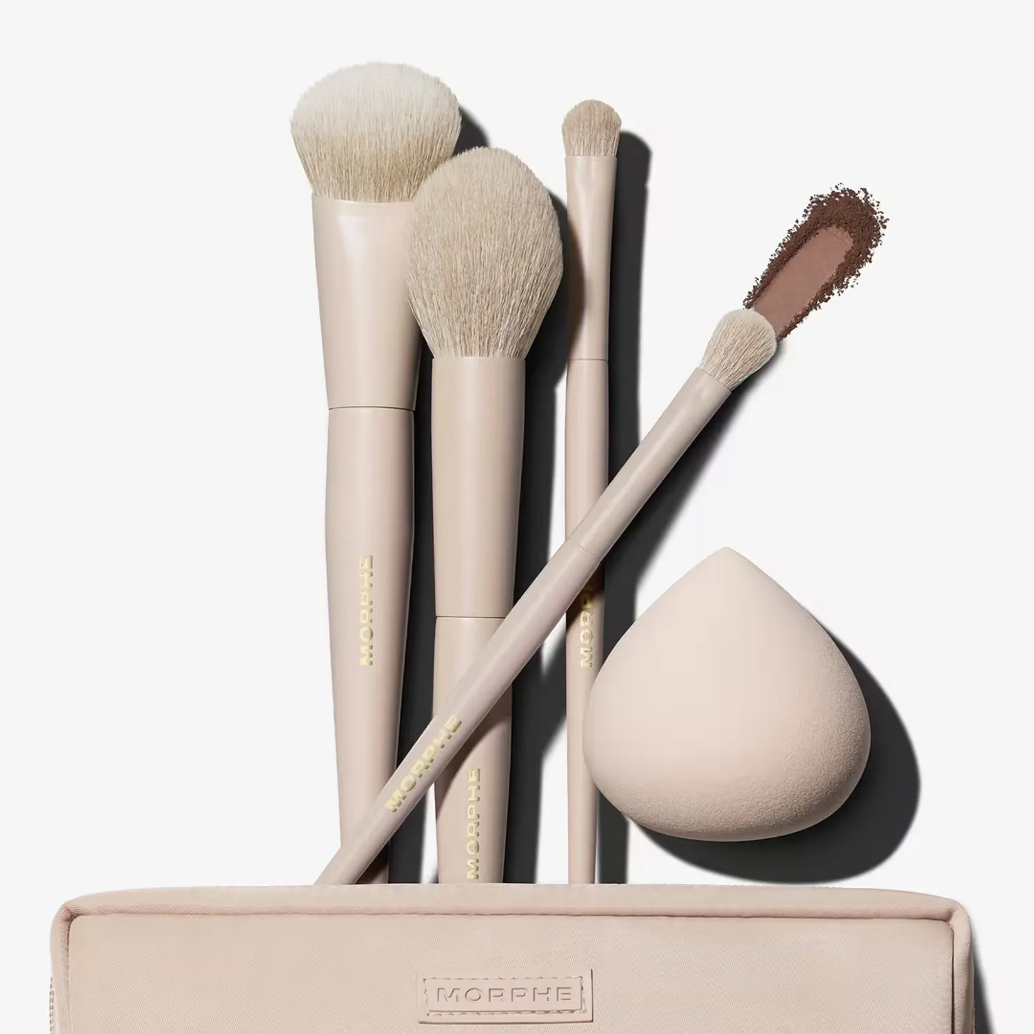 MORPHE Set de 5 Brochas Esenciales para Rostro y Ojos Oat Latte